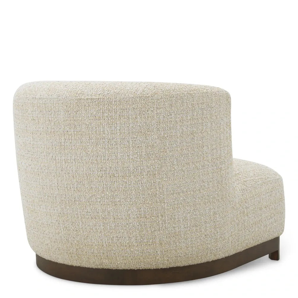 Fotoliu tapitat cu Chenille Bej L92xA92xH74cm Stelvio Eichholtz