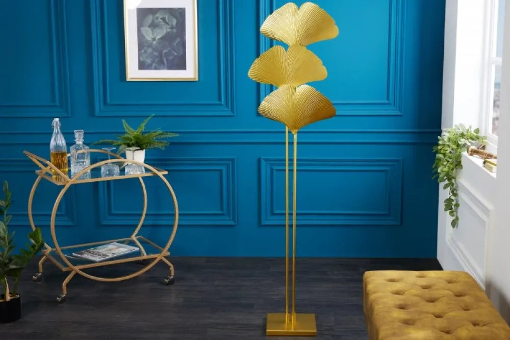 Lampa de podea din Metal Auriu H160xL40cm Ginkgo