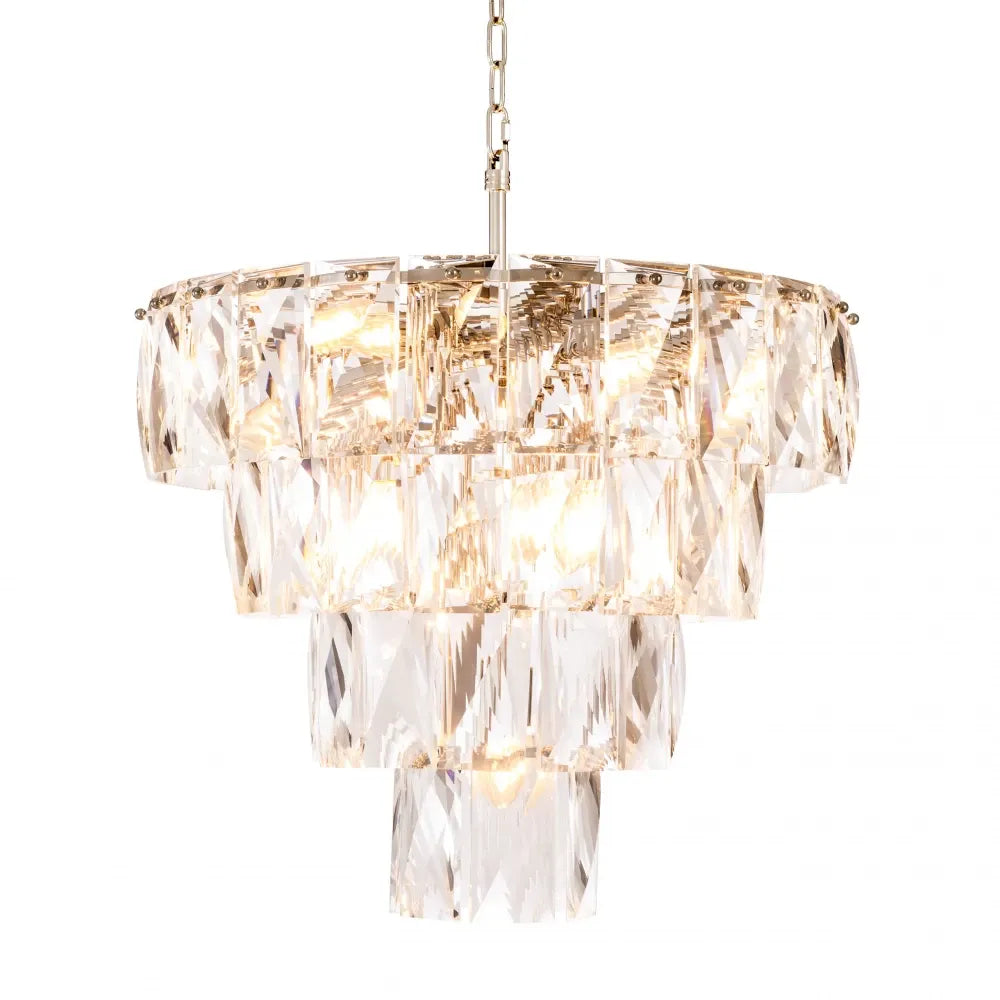 Candelabru din Metal Argintiu si Cristal Transparent H65xD60cm Amazone S Eichholtz