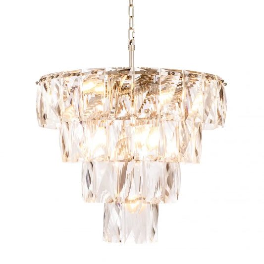 Candelabru din Metal Argintiu si Cristal Transparent H65xD60cm Amazone S Eichholtz