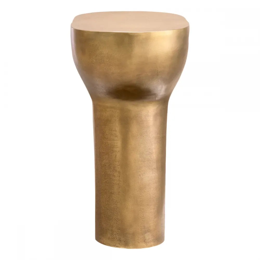 Masuta laterala Ovala din Aluminiu Alama antichizata L40xl25cm Cremona Eichholtz
