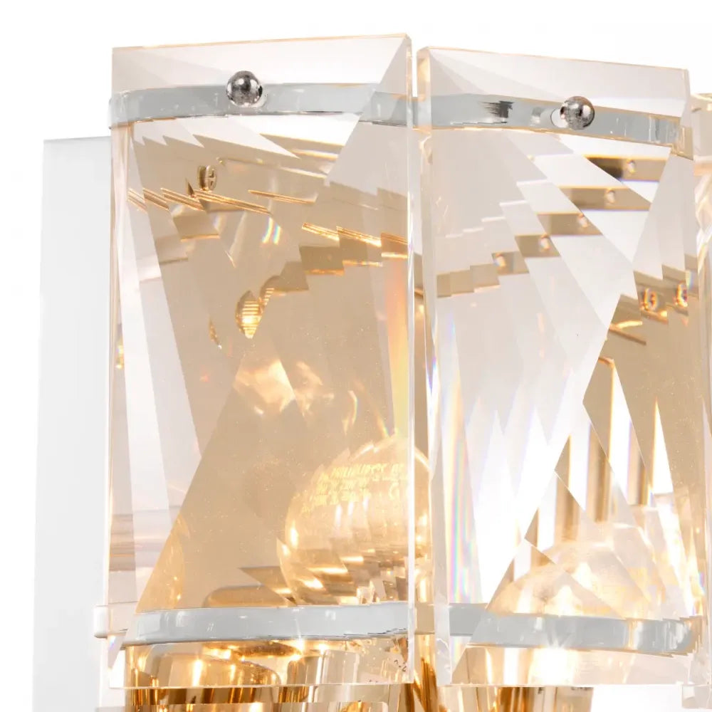 Aplica de perete din Metal Argintiu si Cristal Transparent H31xL31cm Amazone Eichholtz