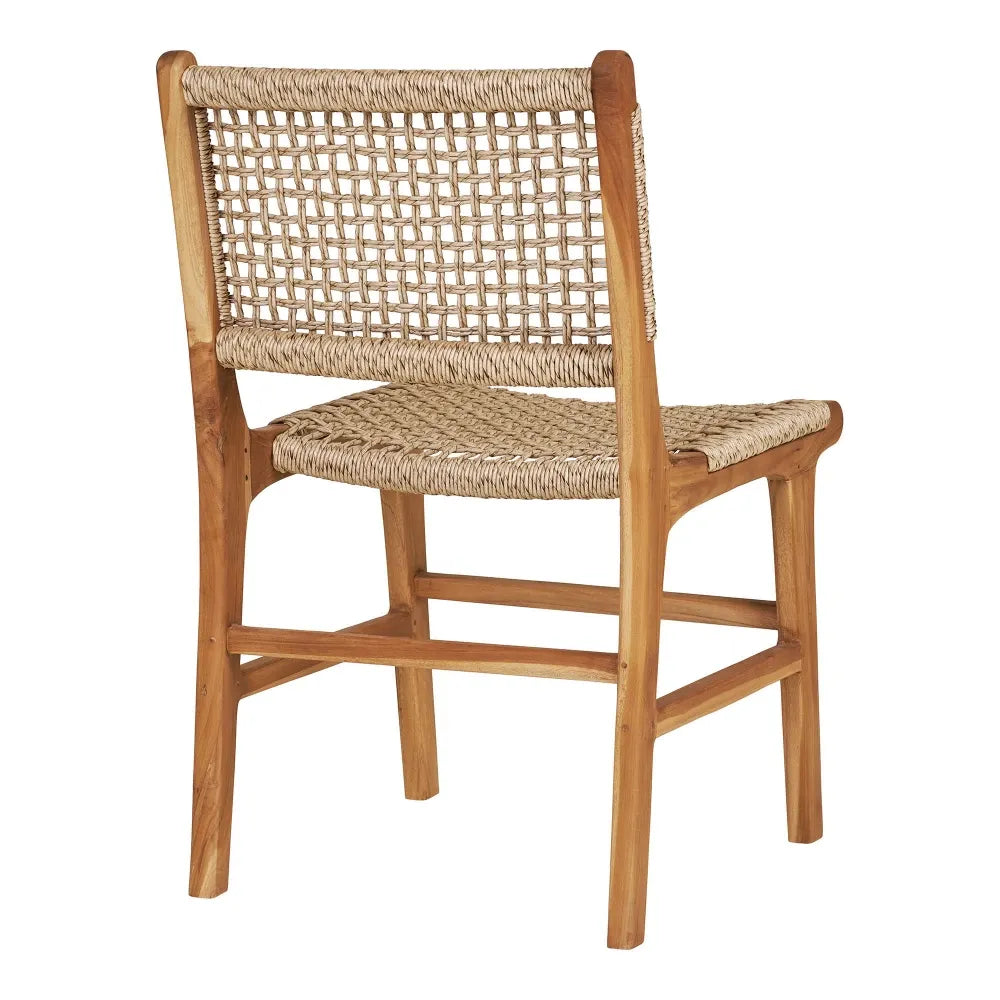 Set 2 scaune de exterior din Lemn de tec Maro si Ratan Maro H90xL50xA56cm Derby