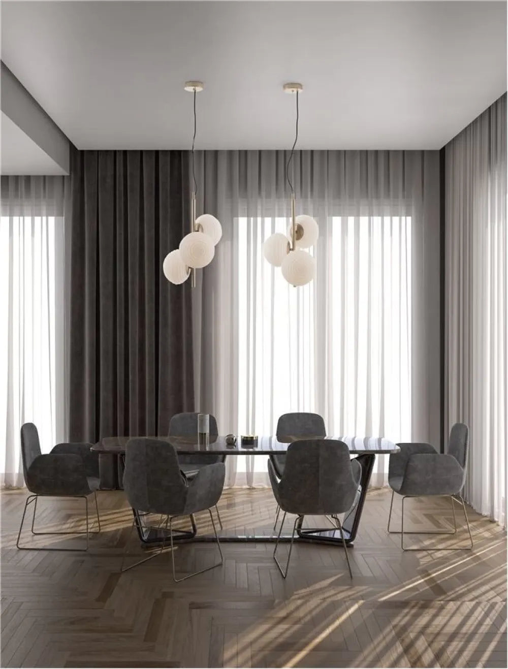 Lustra structura din Metal Auriu si abajur din Sticla Alb H120xL32.5cm IP20 ALLEN