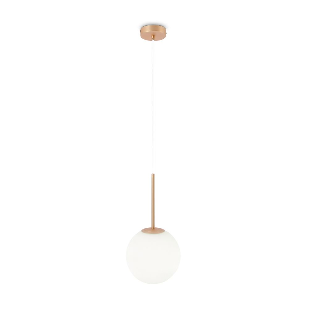 Pendul din Metal si Sticla Auriu/Alb D20xH180cm Basic form