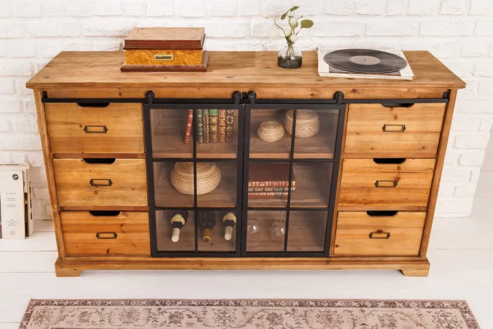 Comoda din Lemn de pin Maro si MDF/Lemn de pin Maro L148xH83cm HERITAGE