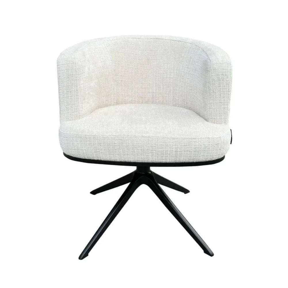 Scaun tapitat cu Chenille Bej cu picioare din Metal Negru H77xL65xA64cm Cheyenne Richmond Interiors