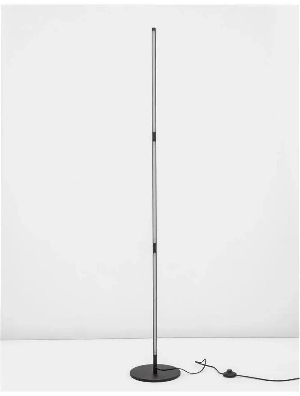 Lampa de podea structura din Aluminiu Negru si abajur din Acrilic Alb H171xL2cm IP20 25W 2600lm 3000k HANDY