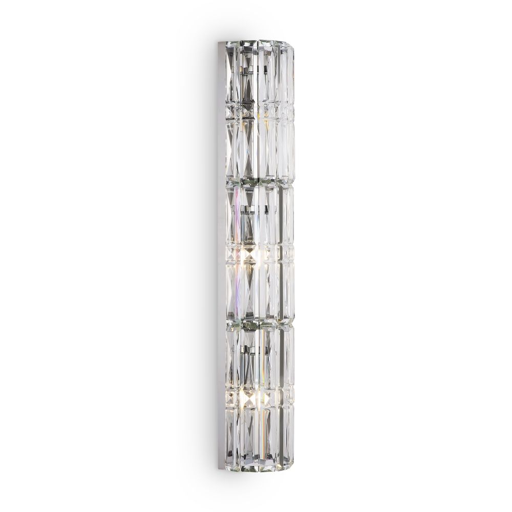 Aplica de perete Metal si Sticla Argintiu/Transparent H75cm Facet