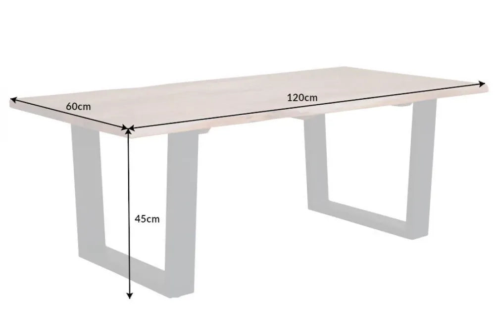 Masuta de cafea din Lemn de salcam Maro si Metal Negru L120xH45cm Mammut II