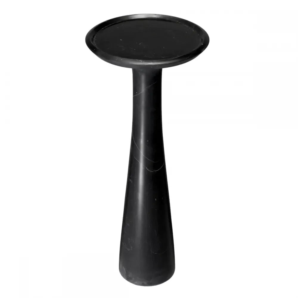 Masuta laterala Rotunda din Marmura Negru D30xH71.5cm Pompano Eichholtz