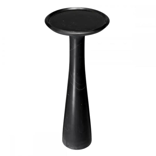 Masuta laterala Rotunda din Marmura Negru D30xH71.5cm Pompano Eichholtz