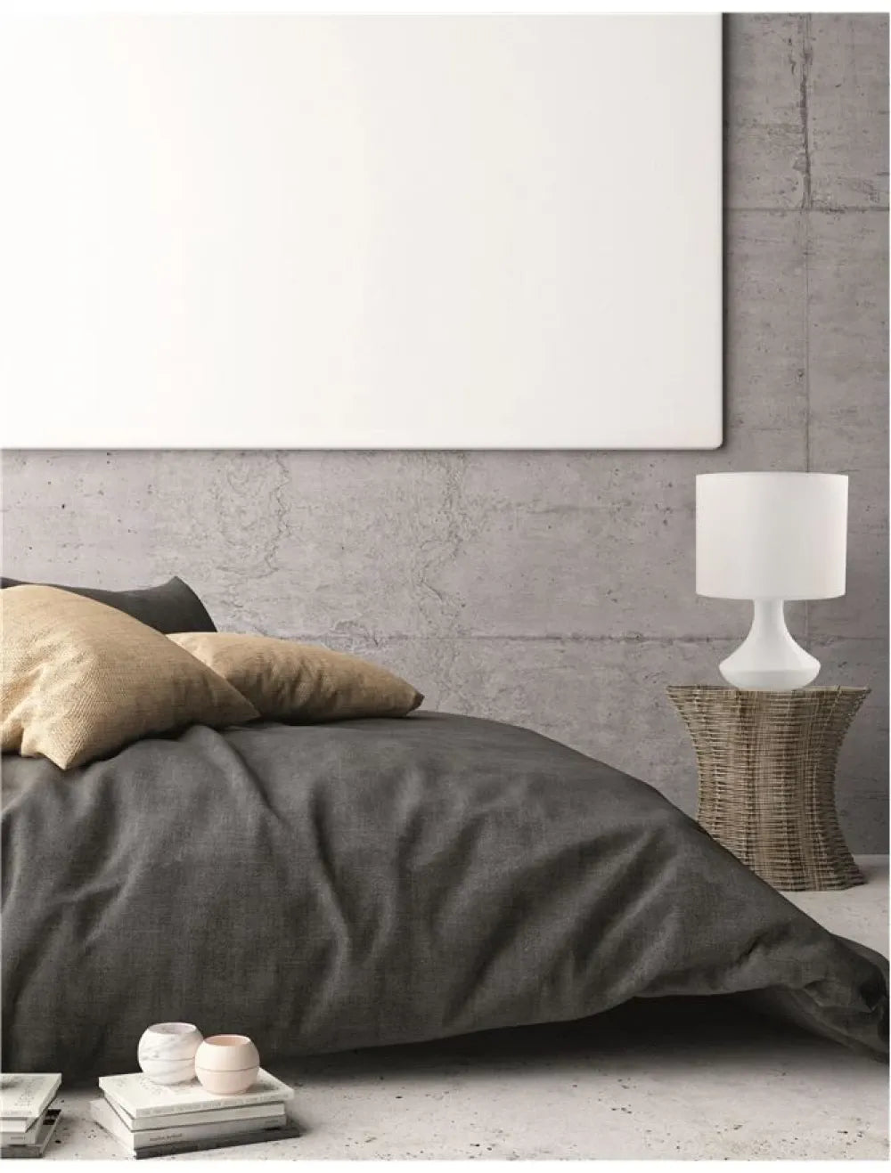 Veioza structura din Metal Alb si abajur din Textil Alb H26xL18cm IP20 ROSIA