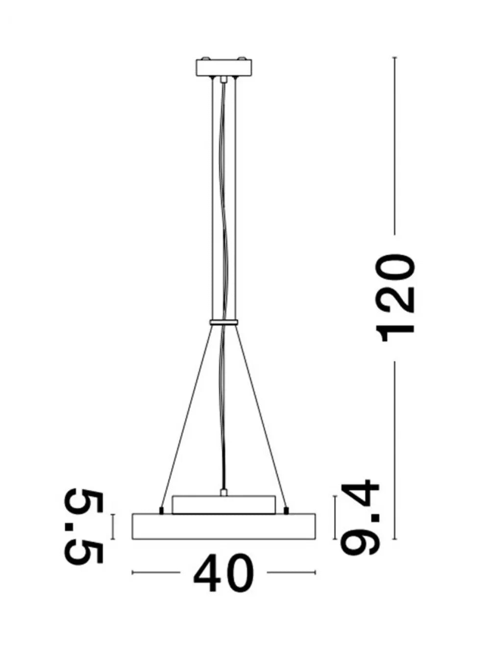 Pendul din Aluminiu Negru H5,5-120xL40cm IP20 24W 2341lm 3000k PERFECT