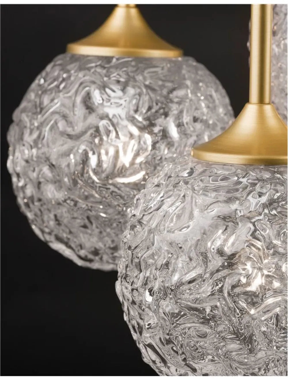 Candelabru structura din Metal Auriu si abajur din Sticla Transparent H180xL32cm IP20 MIRANO