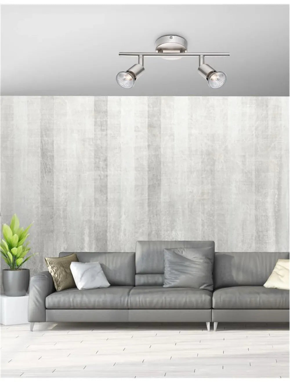 Plafoniera din Metal Argintiu H10.9xL31cm IP20 BASE