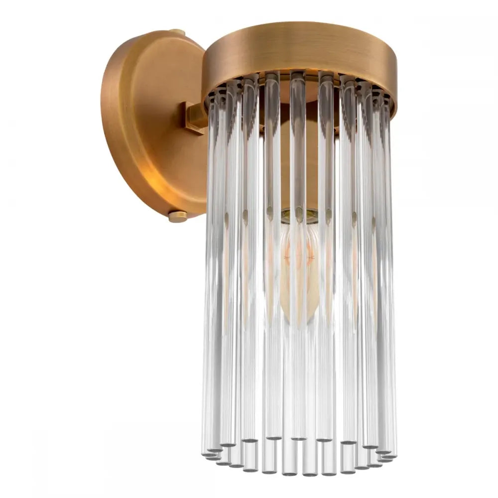 Aplica de perete din Metal Alama si Sticla Transparent H30xL12cm Carnero Eichholtz