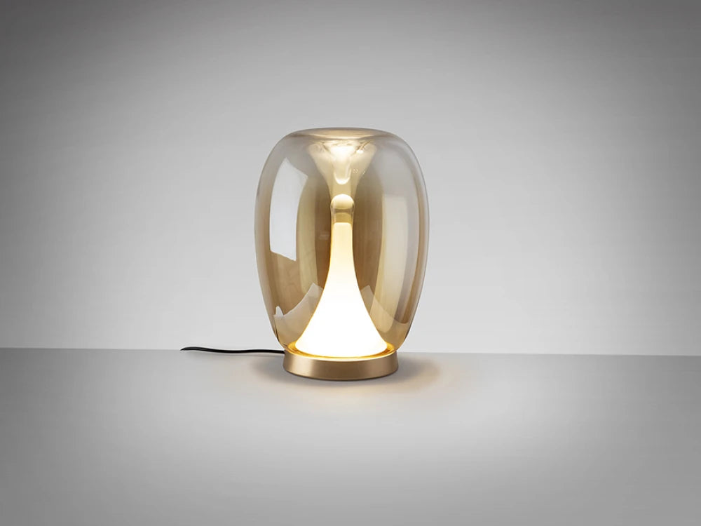 Veioza din Aluminiu Auriu si Sticla Auriu Amber 8.50W D20xH27cm Suspiro
