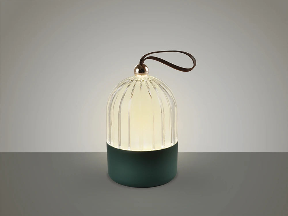 Veioza din Aluminiu Verde si Acril Transparent 2W D9xH15cm Chiqui